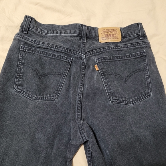 Vintage 90's Orange Tab Levis Classic Straight Leg Black Jeans Sz 34/32 - Picture 8 of 15